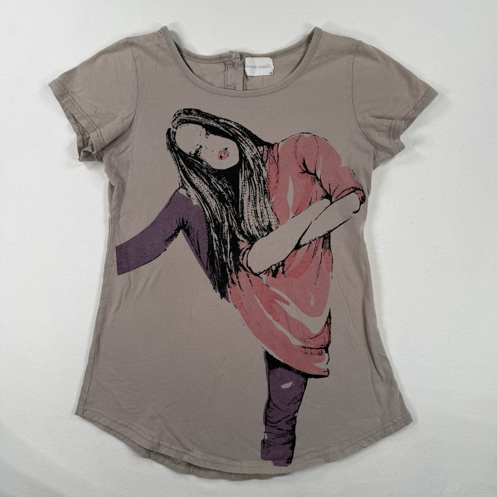 Chisato Tsumori Sz S Short Sleeve TShirt Pop Art Indie Sleaze Rhinestones Y2K